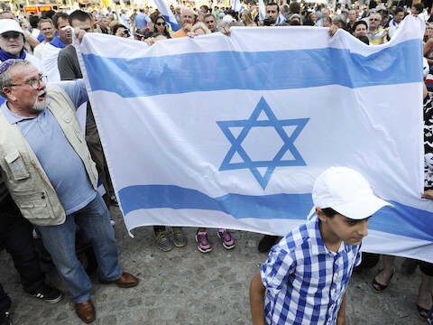 Foto: Pro-Israëlbetoging in Amsterdam, twee weken geleden.