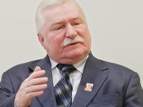 De Poolse oud-president Lech Walesa.