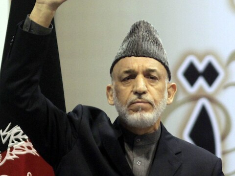De Afghaanse president Hamid Karzai.