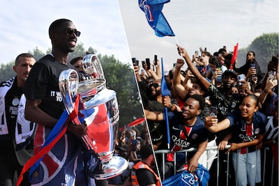 Heldenonthaal voor PSG-spelers: 100.000 fans gaan uit de bol in Parijs, massale politiemacht leidt volksfeest (voorlopig) in goede banen