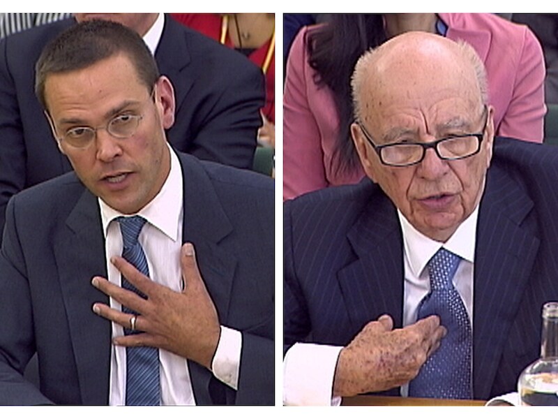 Rupert Murdoch en zoon James.