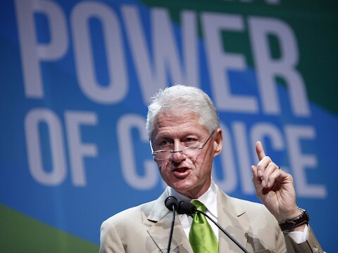 Bill Clinton op 7 augustus in Las Vegas.