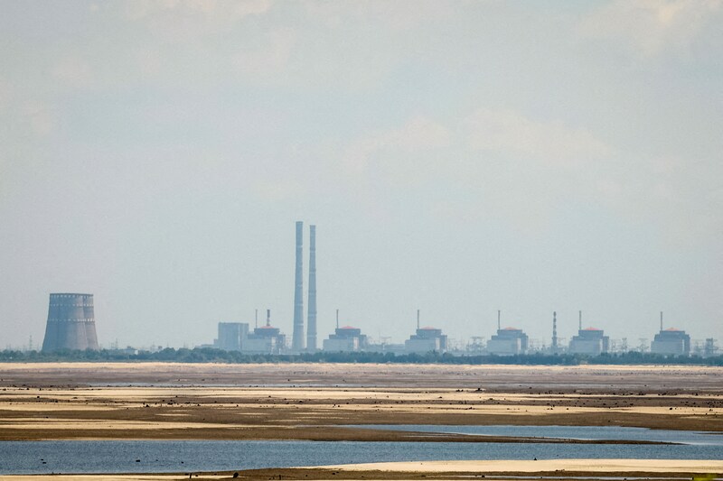 Zicht op de kerncentrale van Zaporizja.