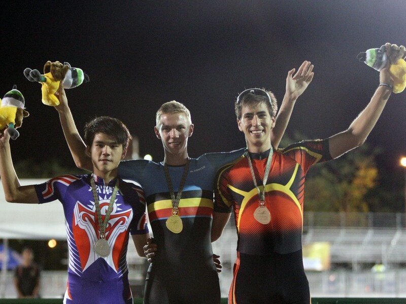Het podium:Yan-Cheng Chen, Bart Swings en Felix Rijhnen.