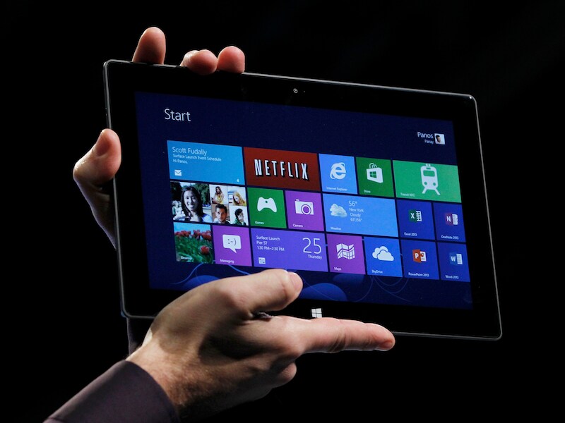 Een Surface-tablet die Microsoft presenteerde in oktober.