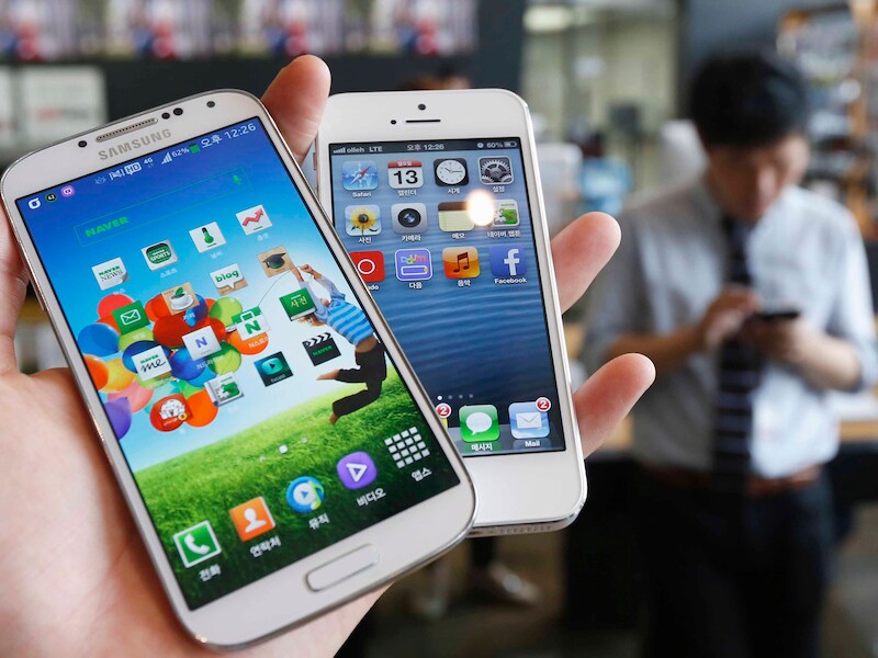 Galaxy S4 en de iPhone 5.