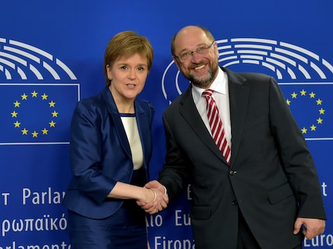 Sturgeon werd vanmorgen in Brussel ontvangen door parlementsvoorzitter Martin Schulz.