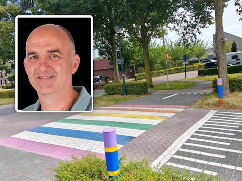Het zebrapad werrd extra geaccentueerd., Inzet: Remco Van Tilburg neemt de fakkel over als burrgemeester Philip Loots op vakantie is.