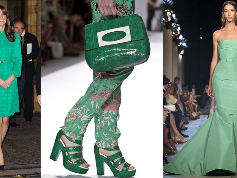 Kate Middleton en modellen op de catwalk