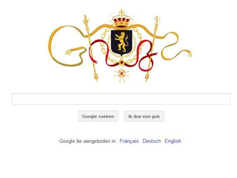 Het Belgisch tintje van Google naar aanleiding van 21 juli.