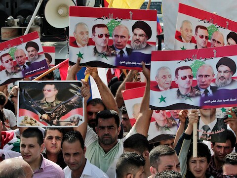 Pro-Syrische demonstranten in Libanon.