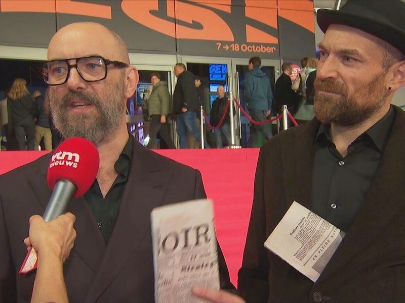 Michaël R. Roskam en hoofdrolspeler Arieh Worthalter op de rode loper in Gent.