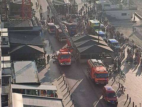 De brandweer ging zondagavond massaal ter plaatse naar de Zeedijk in Blankenberge.
