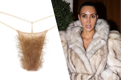 Na beha met ingebouwde tepels lanceert kledinglijn van Kim Kardashian nu een nieuw bizar product: slips met schaamhaar