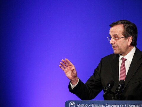 De Griekse premier Antonis Samaras.