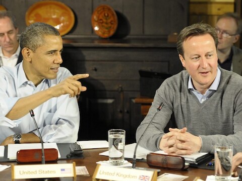 Barack Obama en David Cameron.
