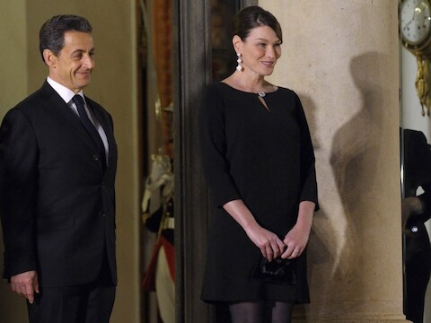 De Franse first lady Carla Bruni en president Sarkozy.