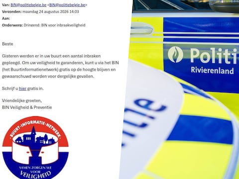 De politiezone Rivierenland waarschuwt voor oplichters die de Buurtinformatienetwerken (BIN) misbruiken.