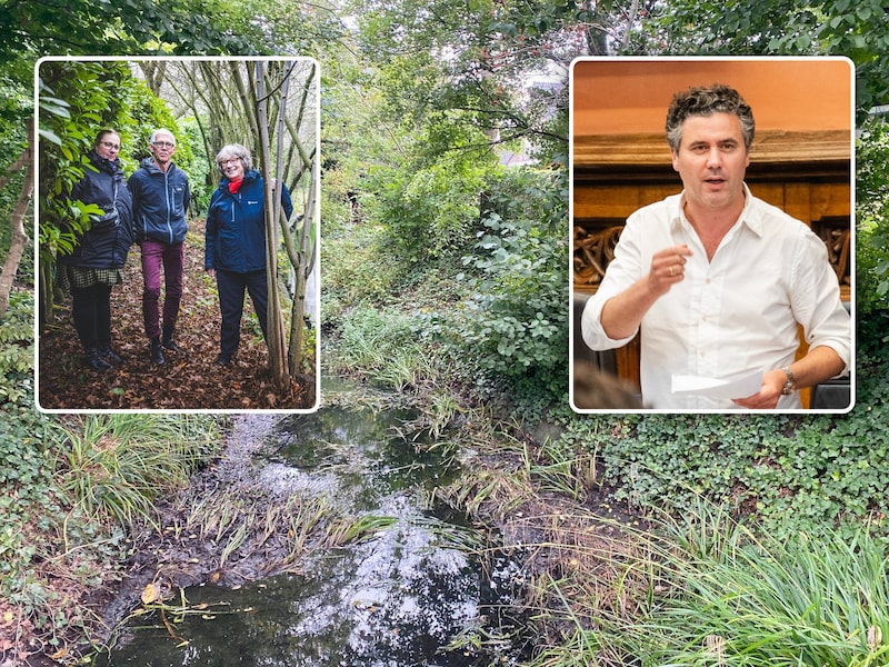 Het stuk van De Lieve in Wondelgem waar het over gaat. De buurtbewoners (inzetfoto links) konden schepen Joris Vandenbroucke (inzetfoto rechts) overtuigen.
