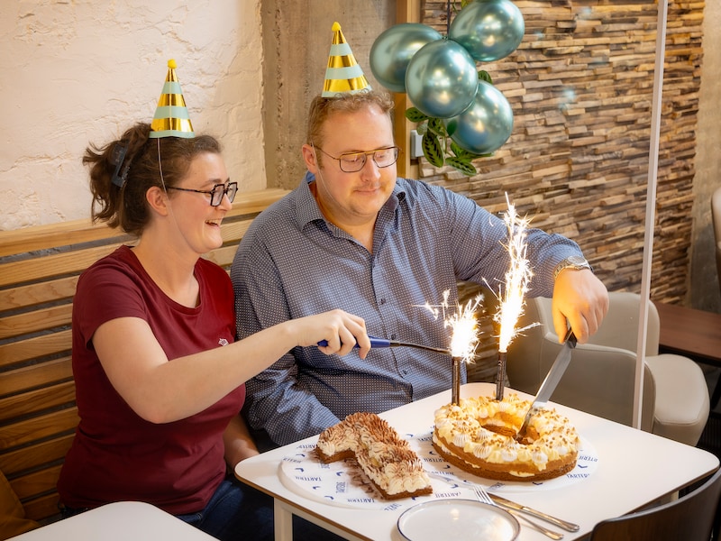 Lisa Vaninghelandt en Jarne Deflo. 10 jaar Tarterie verdient een feest.
