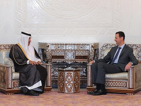 Assad met Sjeik Hamad bin Dsjasim al-Thani, de premier van Qatar.