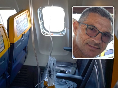 Volgens een voorlopig rapport werd het raam kort na het opstijgen verbrijzeld door een losgeraakt onderdeel van de motor. Inzet: Servische passagier Ljubisa Karović (61). 