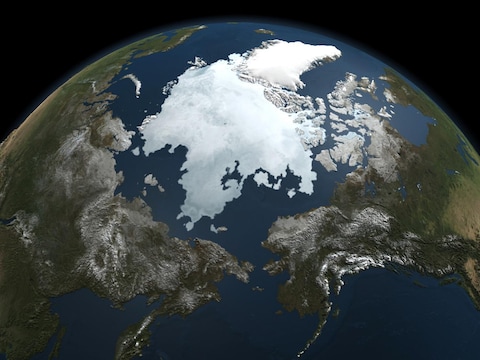 Een foto van de Aarde, genomen door de NASA Aqua-satelliet.