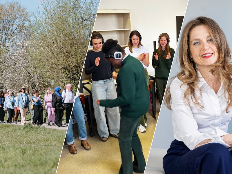 Natuurpunt Regio Gent gaat op stap met mensen met psychische kwetsbaarheid, in armoede en met nieuwkomers. Bourgoyen, Gent, Mental Disco, 20230515 Rika Ponnet relatiebemiddelaar seksuologe