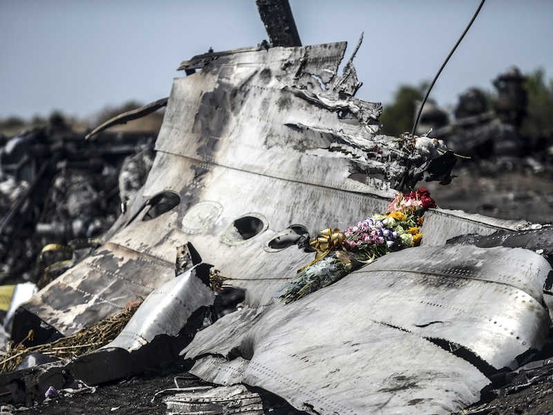 De rampplek waar MH17 in Oekraïne neerstortte.