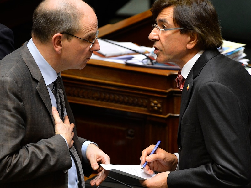 Kersvers minister van Financiën Koen Geens en premier Elio Di Rupo