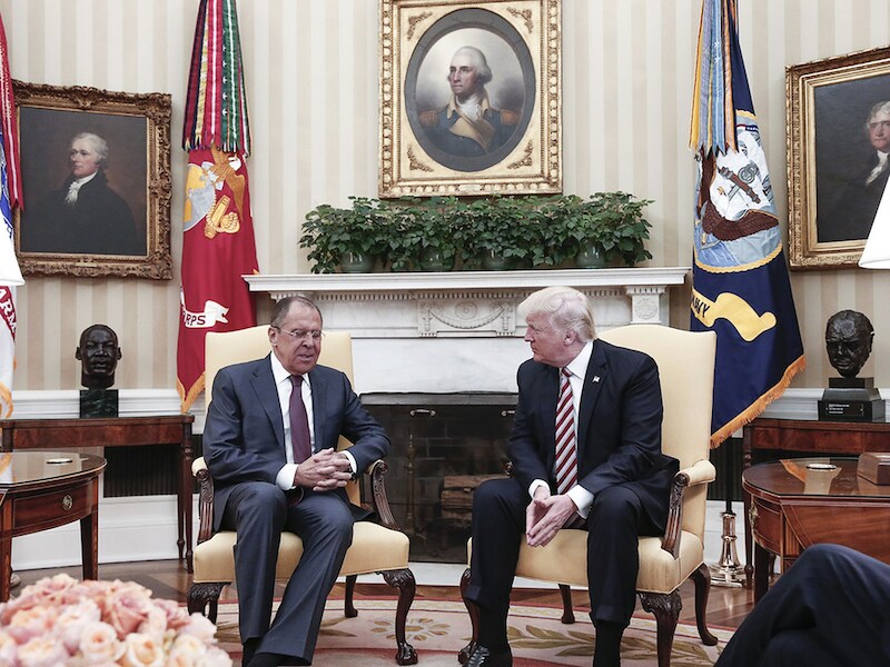 Trump en Lavrov vorige week in het Witte Huis.