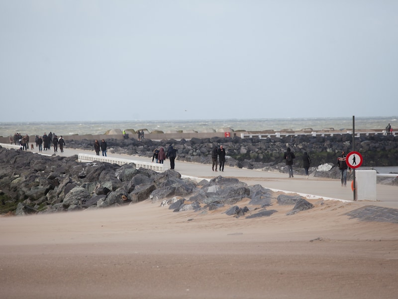 De strekdam in Oostende.