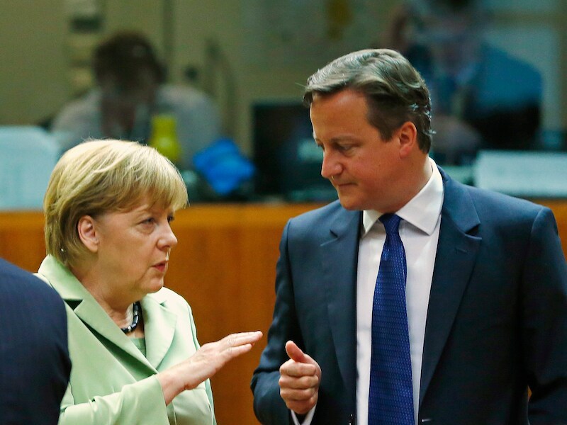 Duits bondskanselier Angela Merkel en Brits premier Davind Cameron.