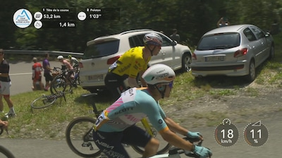 Wout van Aert haakt af op eerste steile klimmetje, ploegmaat