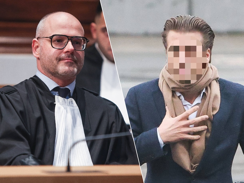 Frédéric Thiebaut, advocaat van de maandag veroordeelde fils à papa, moest nog voor de zitting tussenkomen toen een vroeger slachtoffer hem kwam uitschelden. 