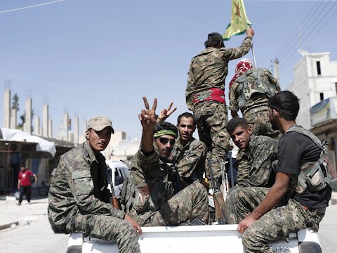 Koerdische strijders in Syrië.