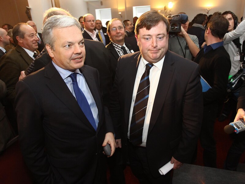 Vicepremier Didier Reynders (MR) en NVA-voorzitter Bart De Wever.