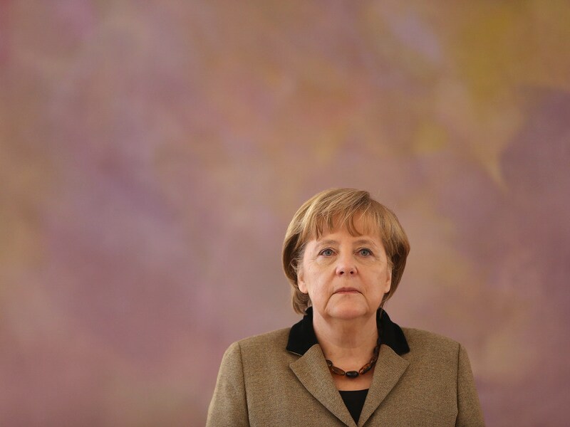 Angela Merkel op 14 februari in Berlijn.