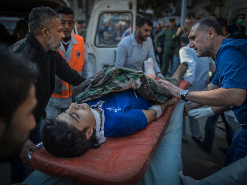 Een slachtoffer van de laatste aanval op Aleppo.