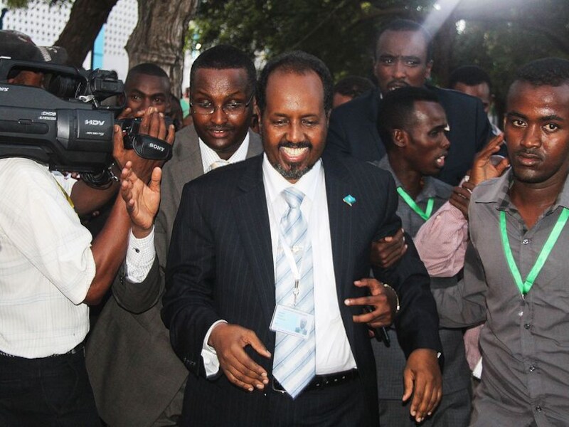 Hassan Sheikh Mohamud, de nieuwe president van Somalië.