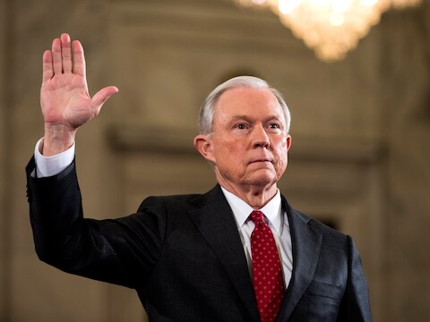 De omstreden nieuwe Justitieminister Jeff Sessions.