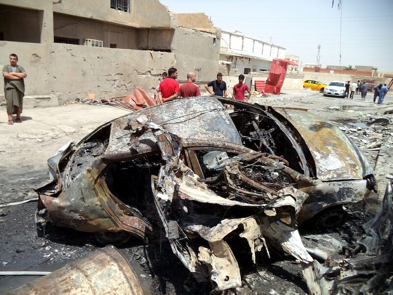 Bomaanslag in Tikrit, Noord-Irak op 8 juni.