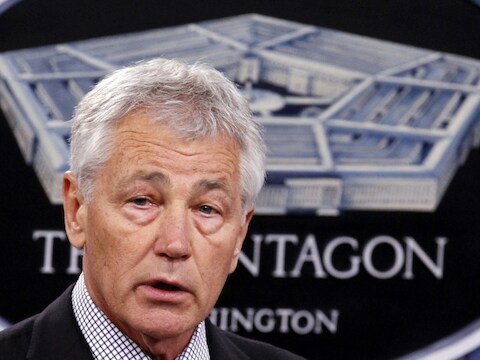 De Amerikaanse minister van defensie Chuck Hagel