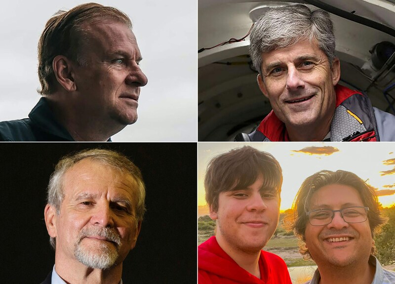 L-R: Hamish Harding, Stockton Rush, Paul-Henri Nargeolet, Suleman and Shahzada Dawood.