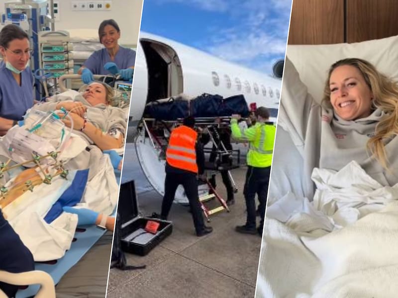 “Mijn been is nog steeds in stukken, maar ik ben thuis!”: Lindsey Vonn deelt unieke beelden van hoe ze in privéjet terug naar Amerika vloog