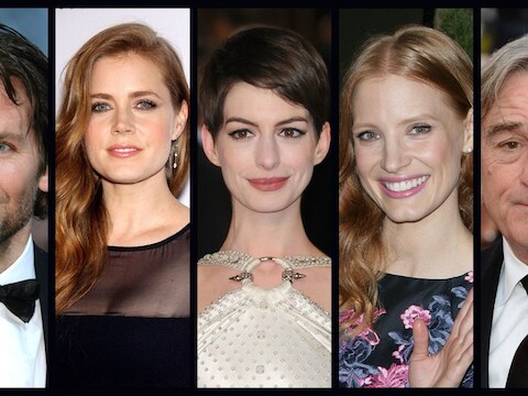 Bradley Cooper, Amy Adams, Anne Hathaway, Jessica Chastain en Robert De Niro