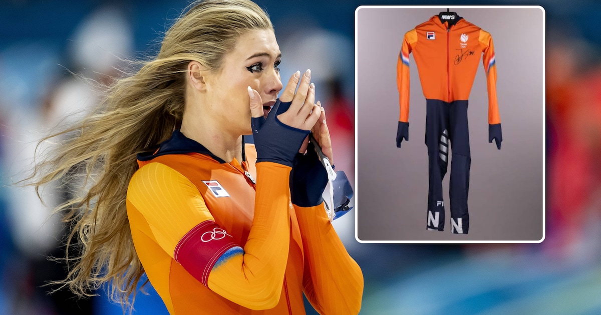 Schaatspak waarmee Jutta Leerdam olympisch goud won wordt geveild, en de interesse is immens