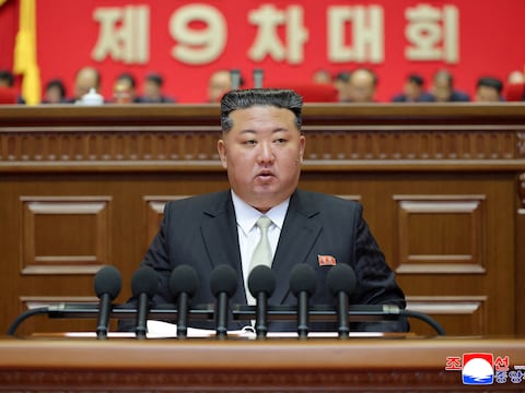 De Noord-Koreaanse leider Kim Jong Un in Pyongyang, Noord-Korea.