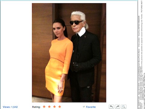 Victoria Beckham en Karl Lagerfeld.