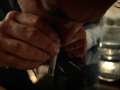 Peter Van den Bossche aan de cocaïne. Een schok voor vele kijkers.